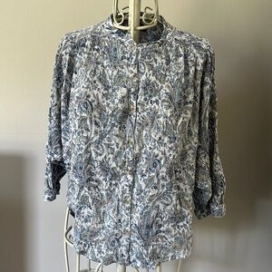 Blue Paisley Blouse from Pilot and the letterpress by Anthropology